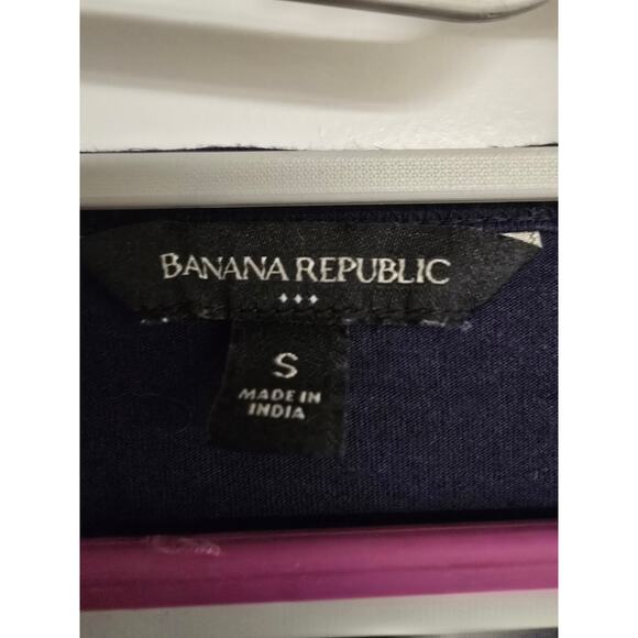 Women's Banana Republic Navy Blue Short Sleeve Tee Cutout Sleeves | Size Small - Picture 6 of 7